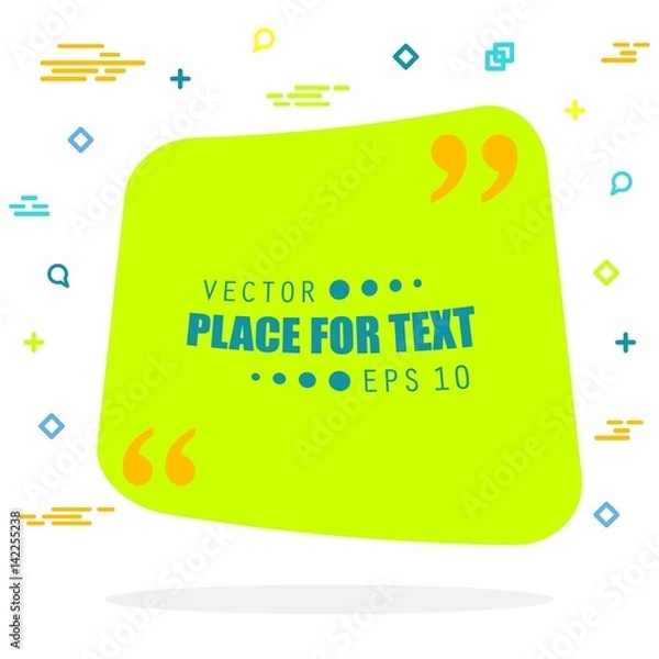 Fototapeta Abstract concept vector empty speech square quote text bubble. For web and mobile app isolated on background, illustration template design, creative presentation, business infographic social media.