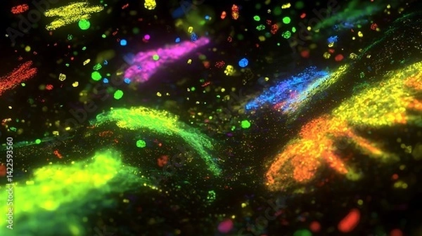 Fototapeta Abstract vibrant glowing particles