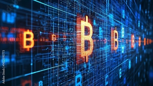 Obraz Digital Cryptocurrency Network