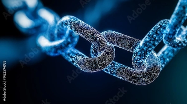 Fototapeta Chain links, close-up, intricate detail