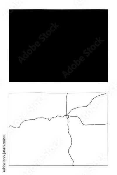 Fototapeta Colorado State Border With Interstate Highway Lines