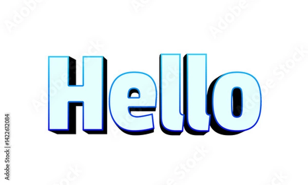 Obraz 3d hello text style effect template, transparent text effect. A Modern 3D Typography Look text effect design