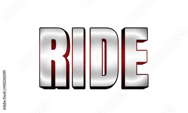 Obraz 3d ride text style effect template, transparent text effect. A Modern 3D Typography Look text effect design