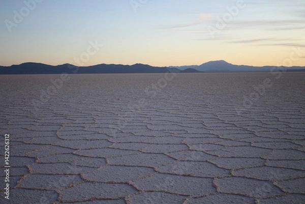 Obraz Lagoons, volcanoes and geysers in the Uyuni desert