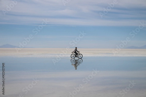 Obraz Lagoons, volcanoes and geysers in the Uyuni desert