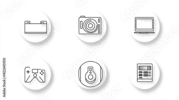 Obraz Electronics icons; gadgets; technology; white background; web design