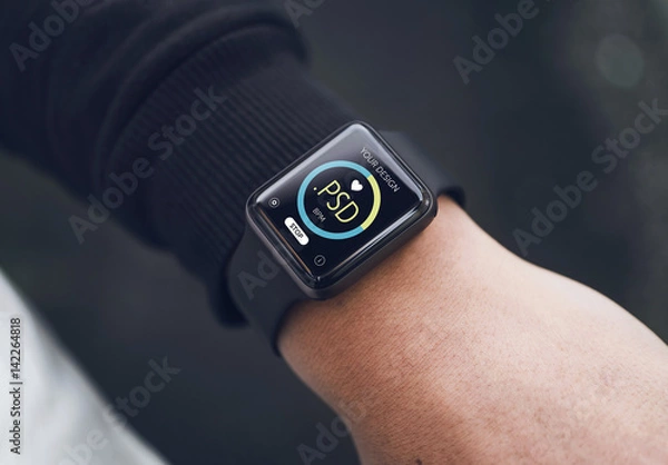 Fototapeta Close View Mockup of User's Smartwatch 1