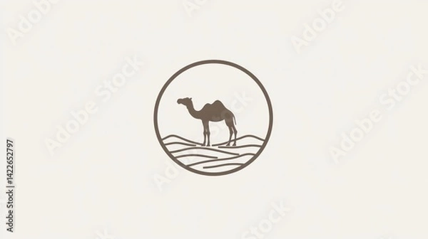 Obraz Desert Camel Silhouette, Minimalist Design, Travel Poster