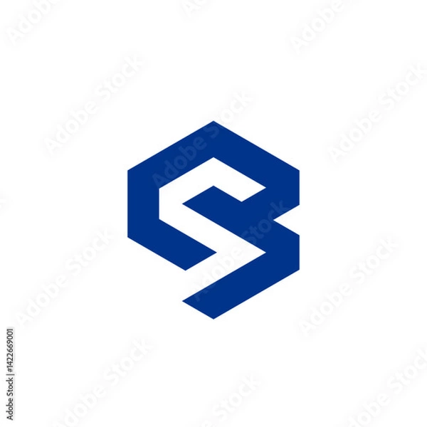 Fototapeta corporate SB Logo with Hexagonal Structure