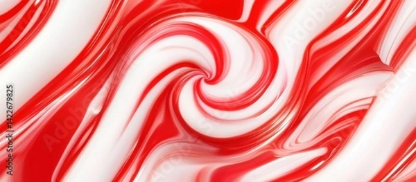 Fototapeta Abstract Swirl: Red and White Candy Cane Pattern