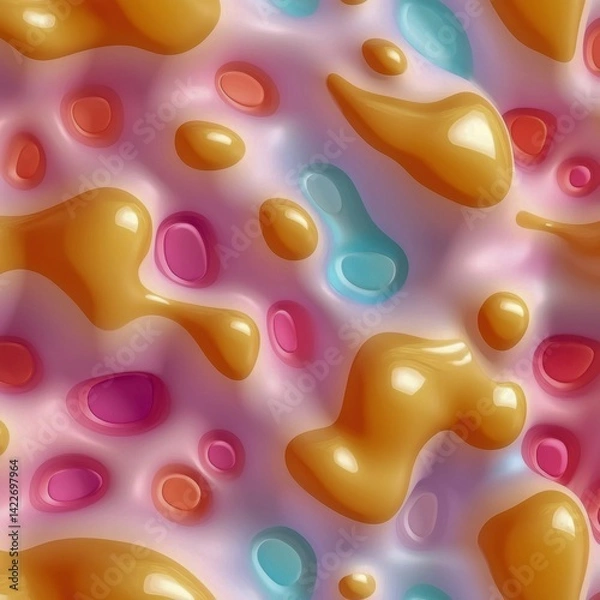 Fototapeta Abstract Colorful Background with Fluid Shapes and Organic Patterns