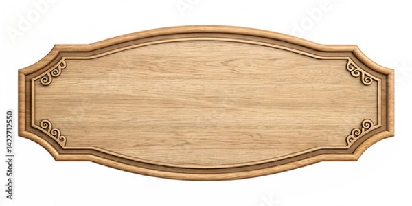 Fototapeta oblong decorative wooden signboard isolated on a white background png