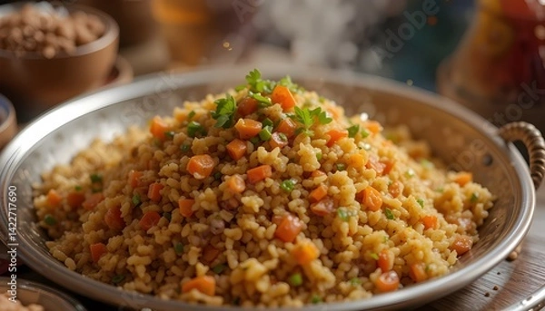 Obraz couscous with vegetables and spices