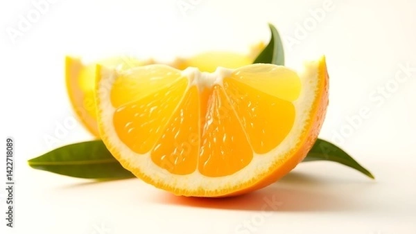 Obraz slice of orange isolated on white background