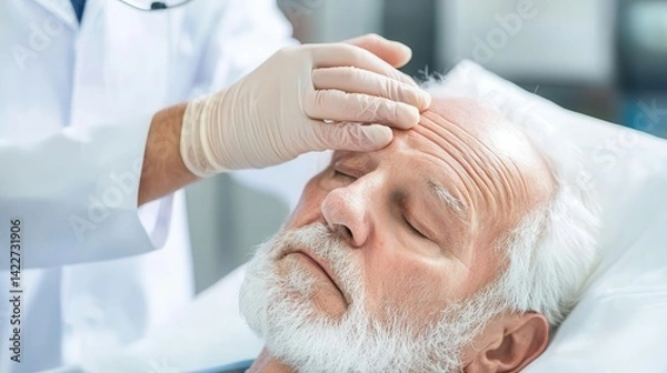 Obraz Patient undergoing cognitive test, neurologist observing for stroke effects