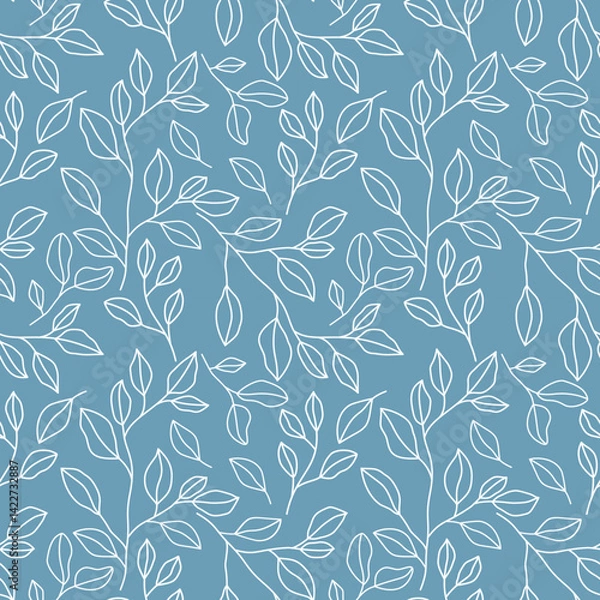Fototapeta Seamless leaf pattern design for all types of fabrics and print or wallpaper