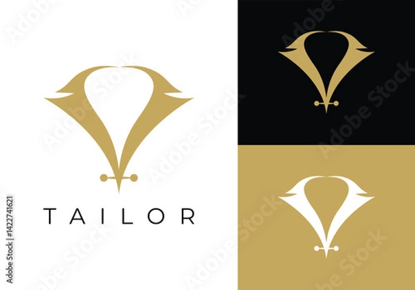 Obraz This is a simple and luxury suit logo. This logo is suitable for tailors, fashion designers, fashion stores and such.