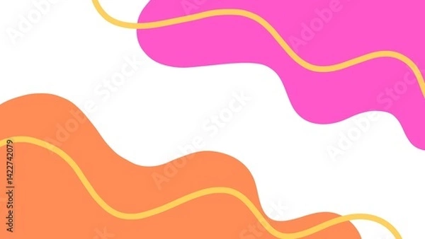 Fototapeta Abstract background of pastel pink and orange waves. Template for presentation, card, web or banner.