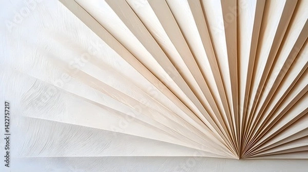 Obraz Elegant Display of Fanned Pages in Subtle Beige and Cream Tones for Creative Backgrounds