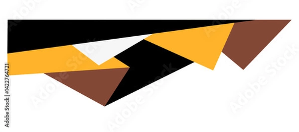Fototapeta Elegant Black and Yellow Geometric Shape. Decorative Element of Header and Corner Border Frame.