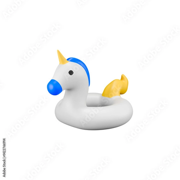 Obraz Unicorn Pool Float 3D Cartoon Style