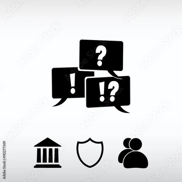 Fototapeta question and exclamation mark, vector illustration. Flat design 