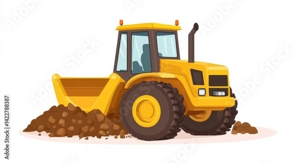Obraz Heavy Machinery on Contaminated Site Illustration