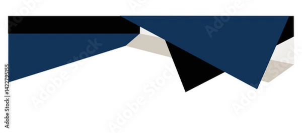 Fototapeta Elegant Blue and Black Geometric Shapes. Decorative Element of Header and Corner Border Frame.