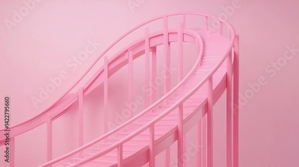 Obraz Thrilling Vertical Roller Coaster on Pastel Background
