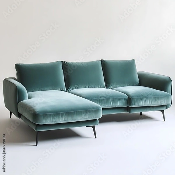 Obraz Green sectional sofa with a black frame