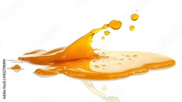 Obraz Vibrant Egg Yolk Spilling on a White Surface