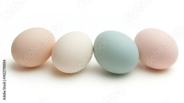 Obraz Colorful Easter Egg Arrangement on White Background