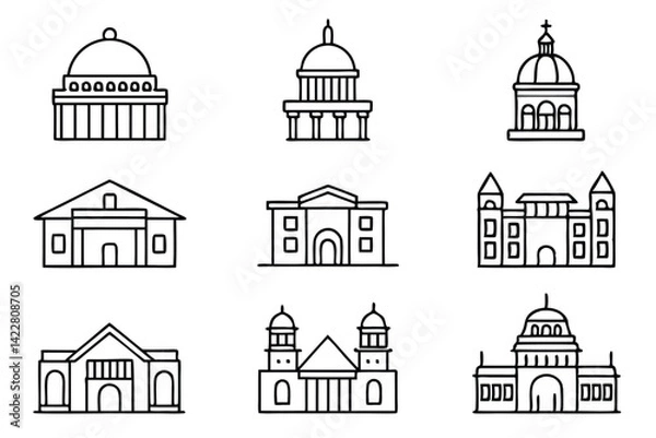 Fototapeta Building Thin Line Cutting-Edge Strategies for Projects