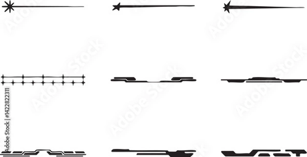 Fototapeta Collection of Stylish Black Decorative Dividers Design Elements for Website and Graphic Design Projects