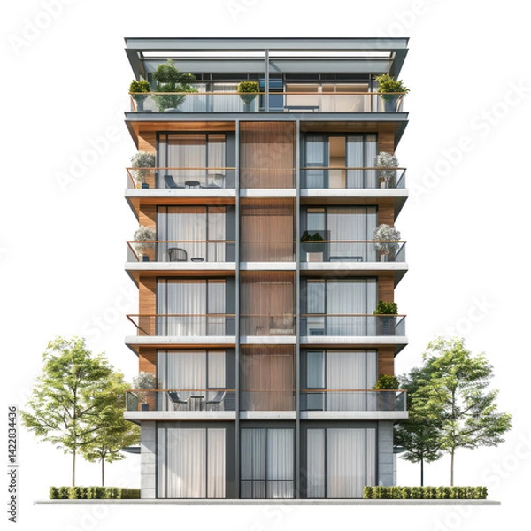 Fototapeta Apartment front view full length isolate on transparency background