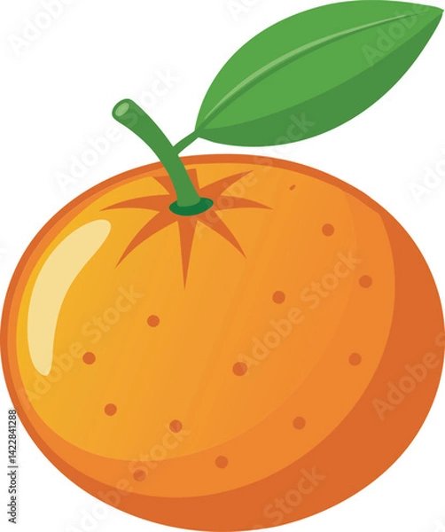Obraz A vibrant vector art illustration of a delicious clementine fruit, showcasing juicy texture, bright color, and fresh, natural appeal.