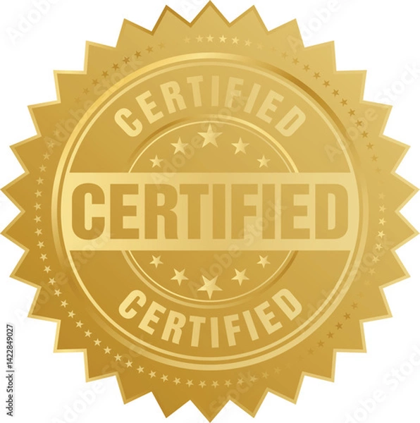 Obraz Certified gold seal vector template