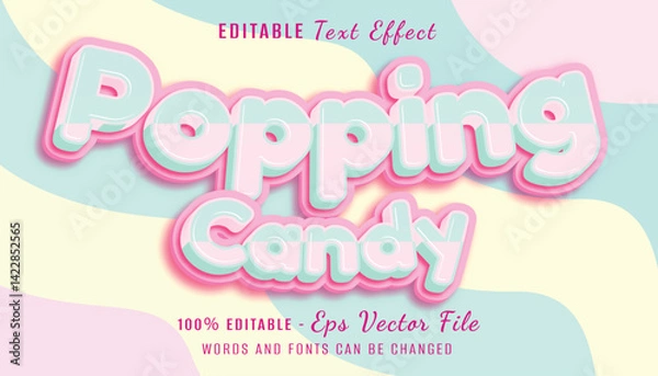 Fototapeta popping candy 3d text effect design