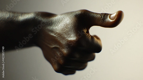 Fototapeta Dark hand pointing