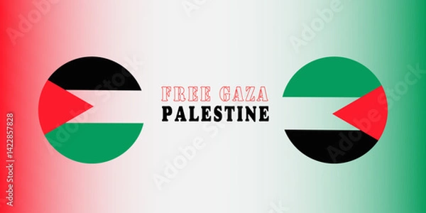 Obraz vector illustration a flag of Gaza Palestine