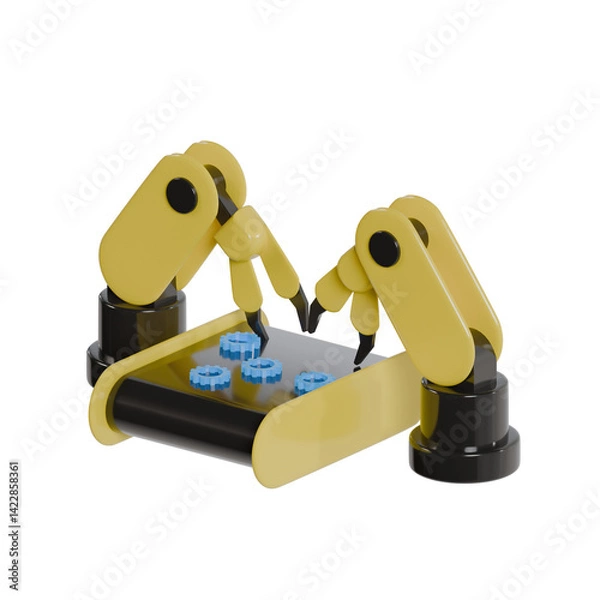 Fototapeta Ai and Robotic 3d icon render