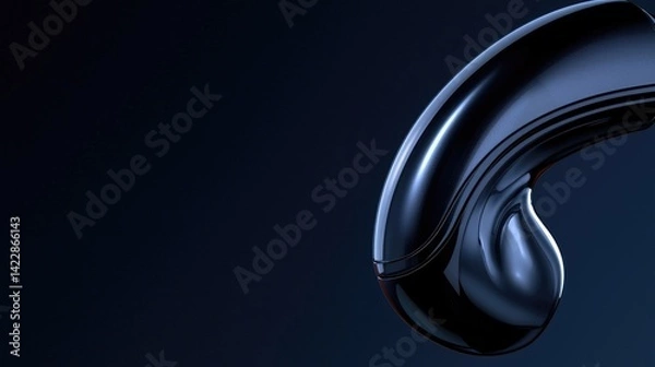 Obraz Sleek, dark object, curved design, futuristic shape