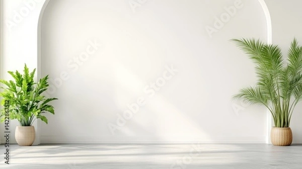 Obraz Minimalist, bright room with plants (1)
