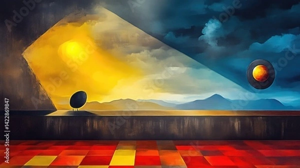 Obraz Abstract view of contrasting day and night