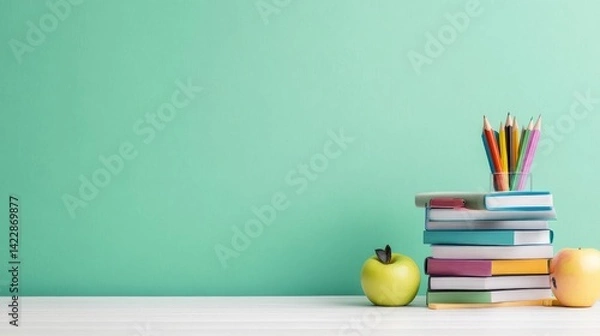 Obraz Back-to-school supplies on a desk