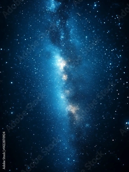 Fototapeta Vertical nebula, cosmic dust, and stars.