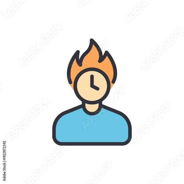 Fototapeta Burnout colored icons, minimalist vector illustration ,simple transparent graphic element .Isolated on white background