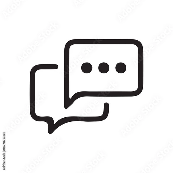 Fototapeta Comment icon vector symbol icon speech bubble icon discussion line icon in trendy flat design.talk message Bubble chat icon. vector illustration eps 10.