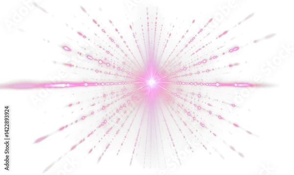 Obraz Bright Strobe Pink Light Overlay Effect Isolate on Transparent Background, cutout, png