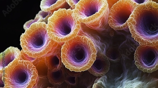 Fototapeta Colorful Abstract Coral Structure with Intricate Details and Textures